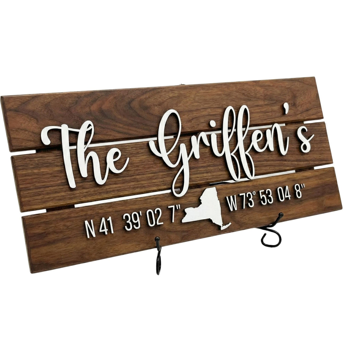 Personalized coordinates wood sign with custom latitude and longitude, a 42nd wedding anniversary gift idea
