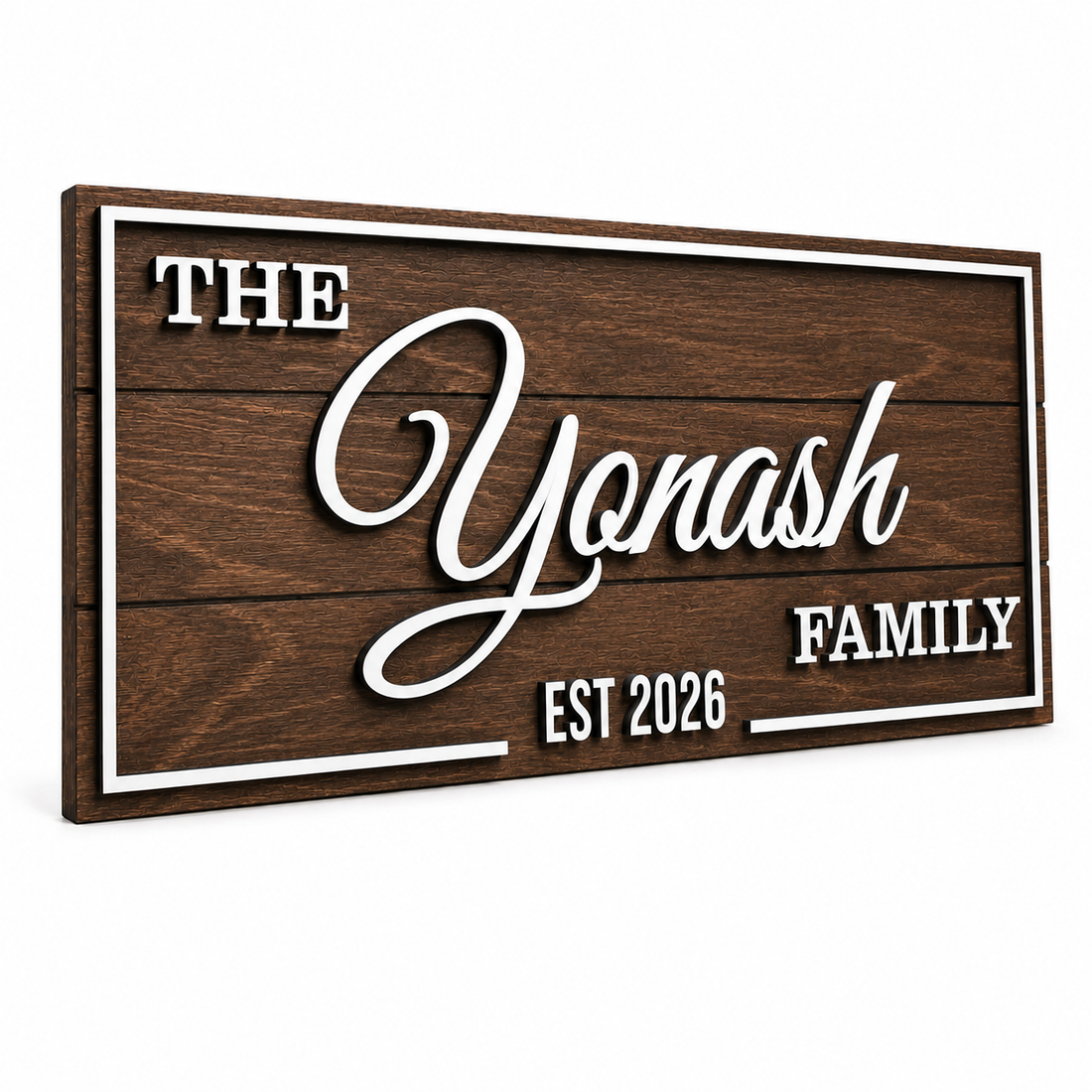 Personalized art deco family name wood sign, a 75th diamond wedding anniversary gift