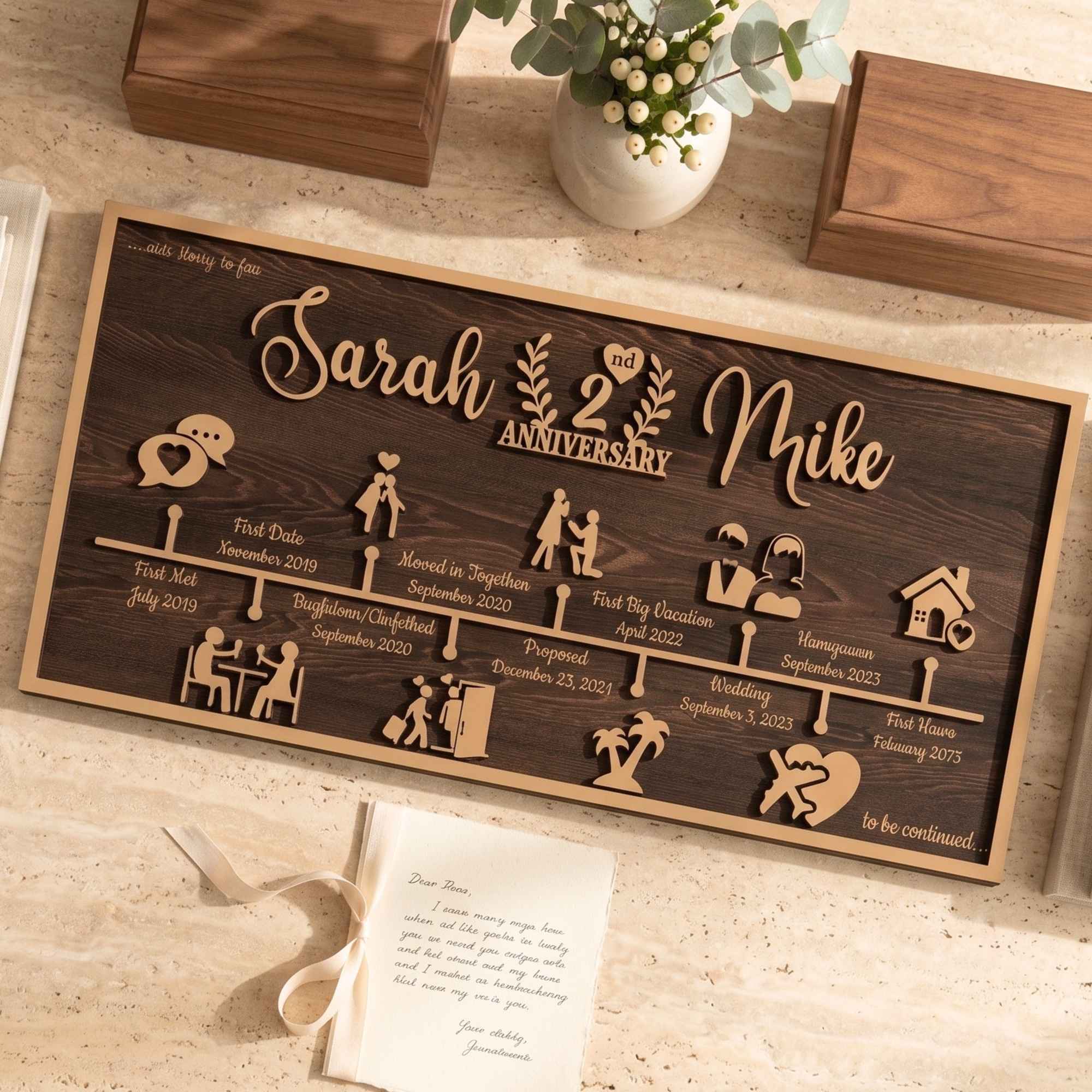 Personalized timeline anniversary gift