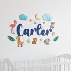 Nursery Name Sign - Custom 3D Wood Jungle Wild One, Baby Shower