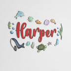Nursery Name Sign - Custom 3D Wood Under the Sea, Baby Shower