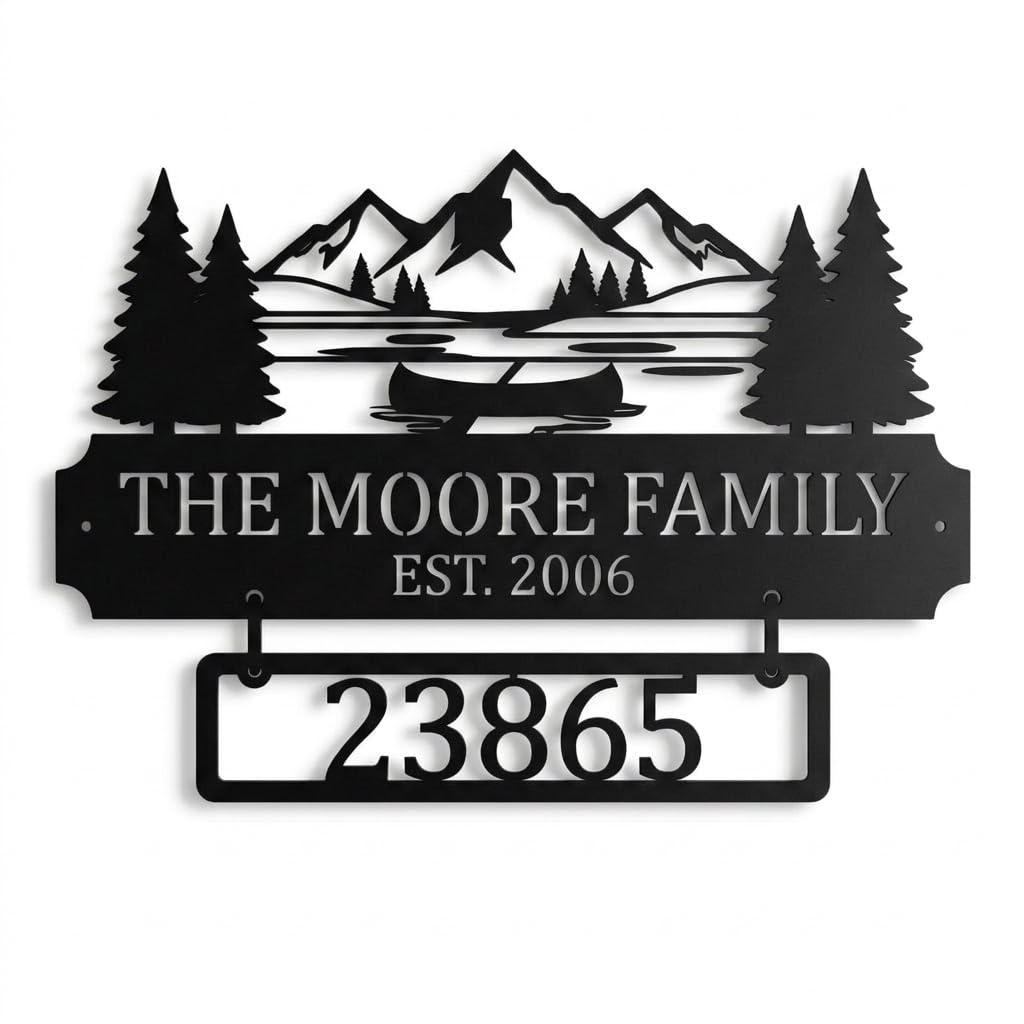 Personalized Metal Family Address Sign - Outdoor Wall Art | Aydan's Unique Finds