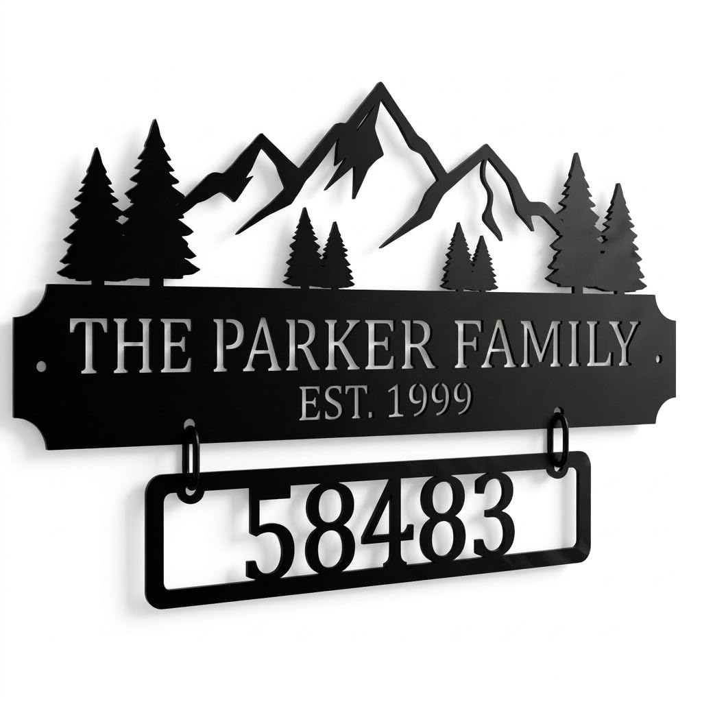 Personalized Metal Family Address Sign - Outdoor Wall Art | Aydan's Unique Finds