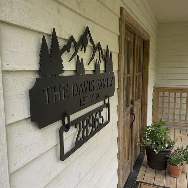 Personalized Metal Family Address Sign - Outdoor Wall Art