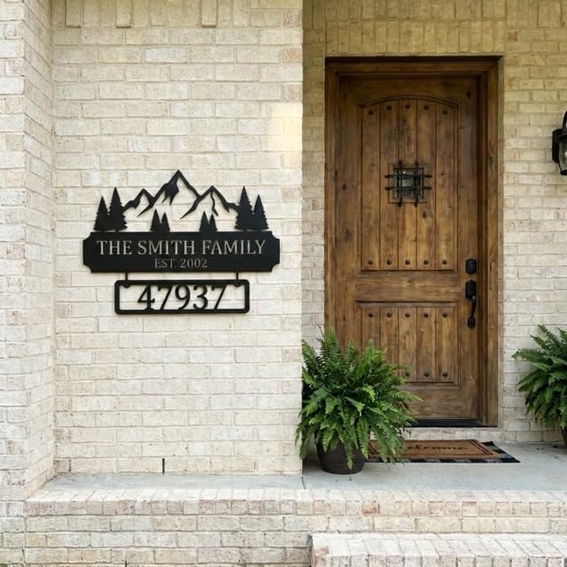 Personalized Metal Family Address Sign - Outdoor Wall Art