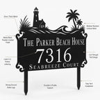 Beach House Metal Address Sign