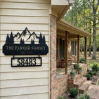 Personalized Metal Family Address Sign - Outdoor Wall Art