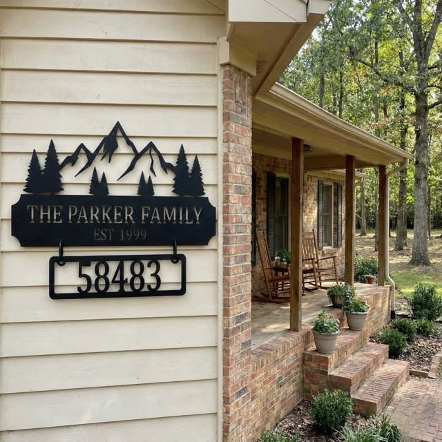 Personalized Metal Family Address Sign - Outdoor Wall Art