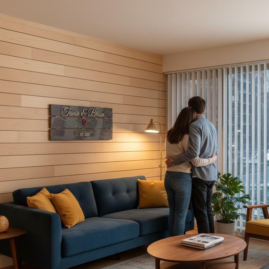 Personalized Map Pallet Sign - Couples Wood Wall Art | Aydan's Unique Finds