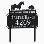 Horse Ranch Metal Address Sign