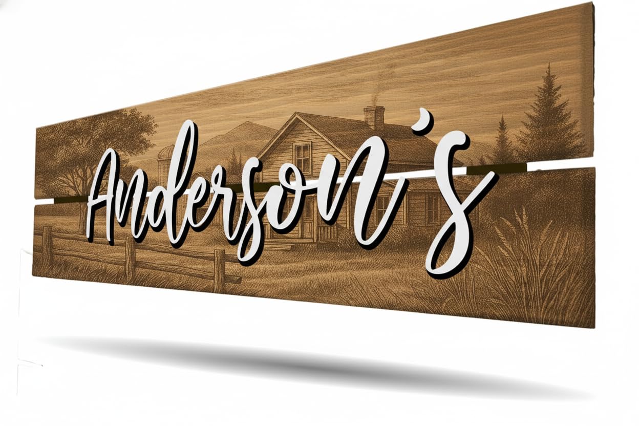 Decorative Wood Family Sign - Coastal Farmhouse Decor