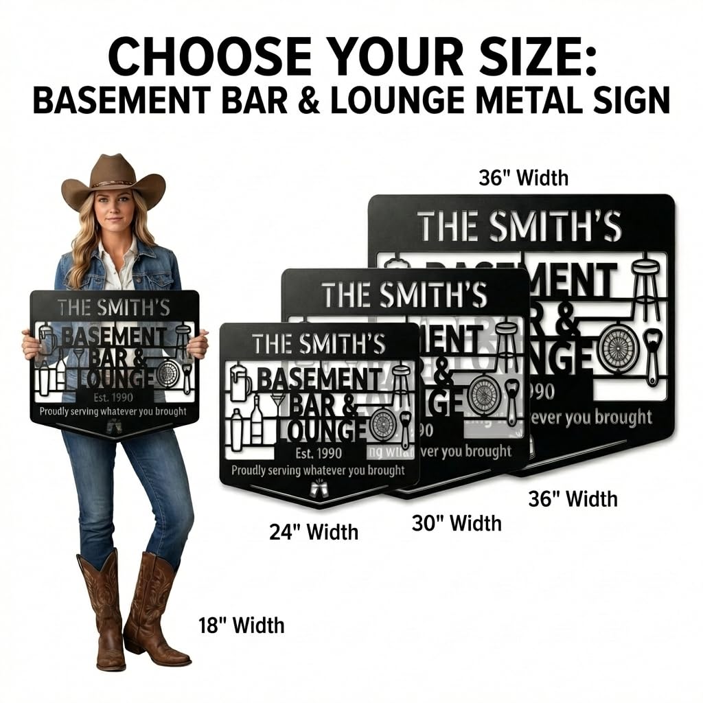 Customizable Metal Bar Sign - Powder-Coated Wall Art | Aydan's Unique Finds