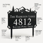 Mountain Cabin Metal Address Sign