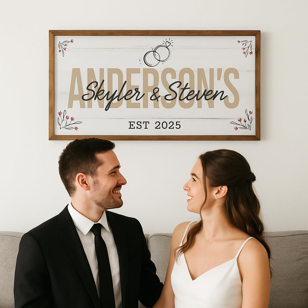 Personalized Wedding Sign - Custom Family Name Canvas | Aydan's Unique Finds