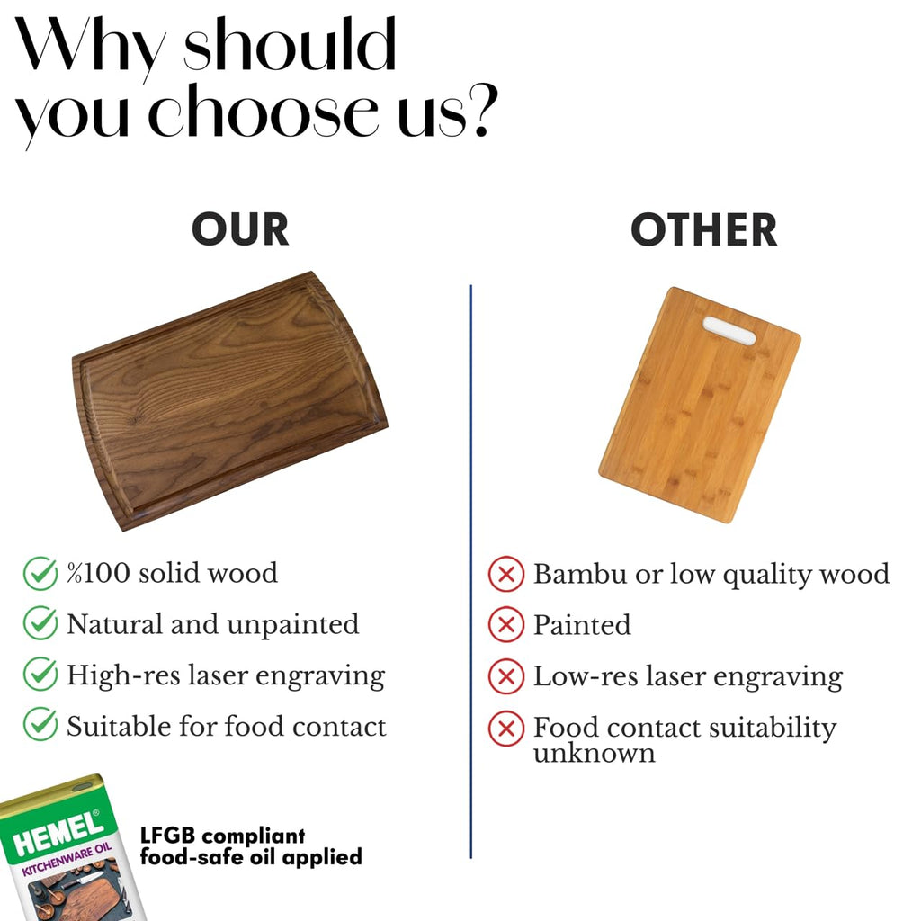 Personalized Wood Cutting Board - Engraved Charcuterie | Aydan's Unique Finds