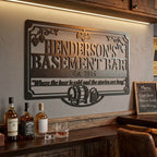 Customizable Metal Bar Sign - Powder-Coated Wall Art