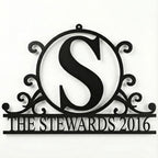 Custom Metal Monogram Family Name Sign - Modern Wall Art | Aydan's Unique Finds
