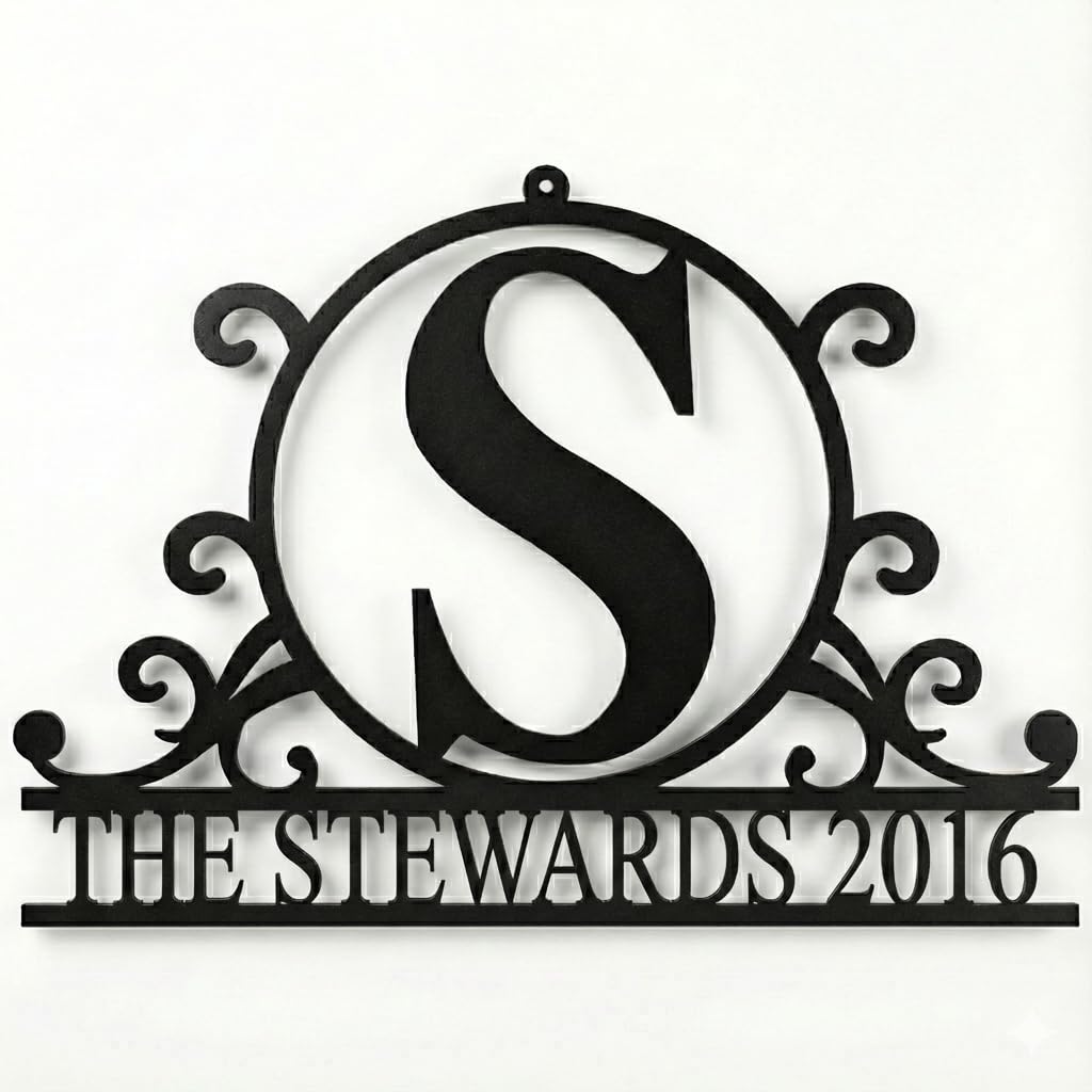 Custom Metal Monogram Family Name Sign - Modern Wall Art | Aydan's Unique Finds