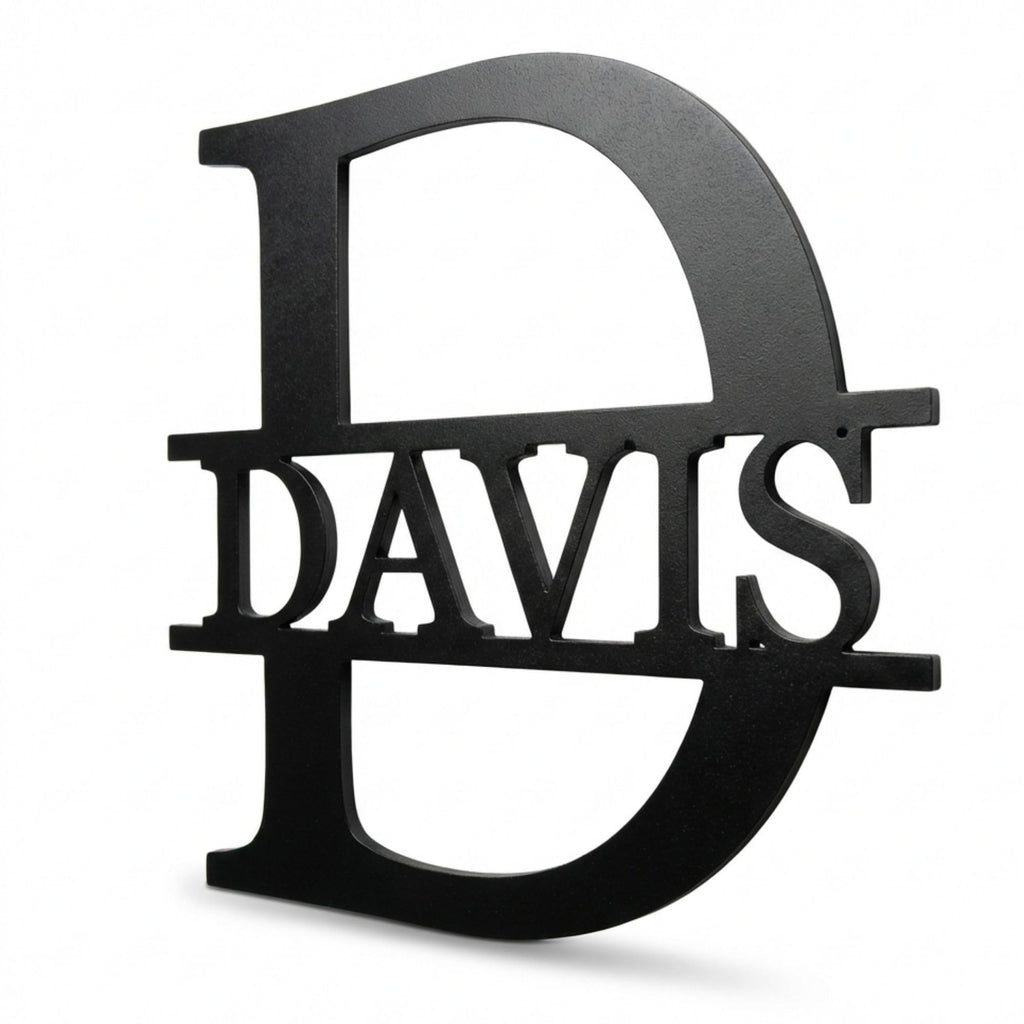 Custom Metal Monogram Family Name Sign - Modern Wall Art