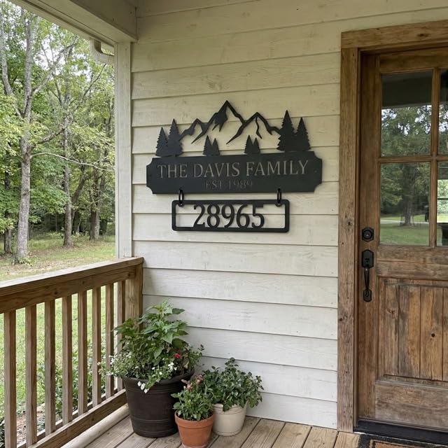 Personalized Metal Family Address Sign - Outdoor Wall Art