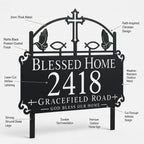 Blessed Home Metal Address Sign