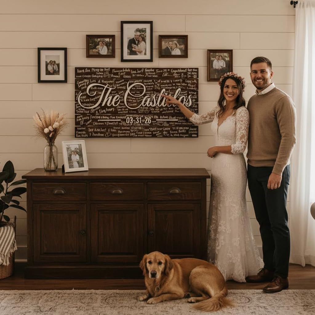 Personalized Wedding Guestbook Sign - Wooden Keepsake | Aydan's Unique Finds