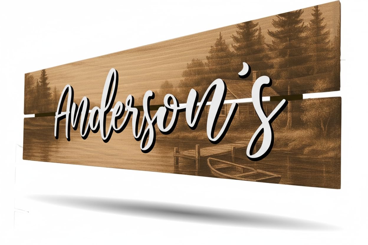 Decorative Wood Family Sign - Coastal Farmhouse Decor
