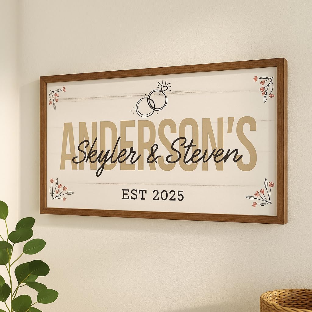 Personalized Wedding Sign - Custom Family Name Canvas | Aydan's Unique Finds