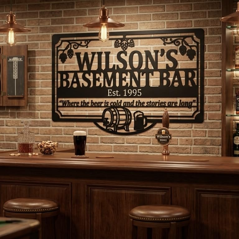 Customizable Metal Bar Sign - Powder-Coated Wall Art