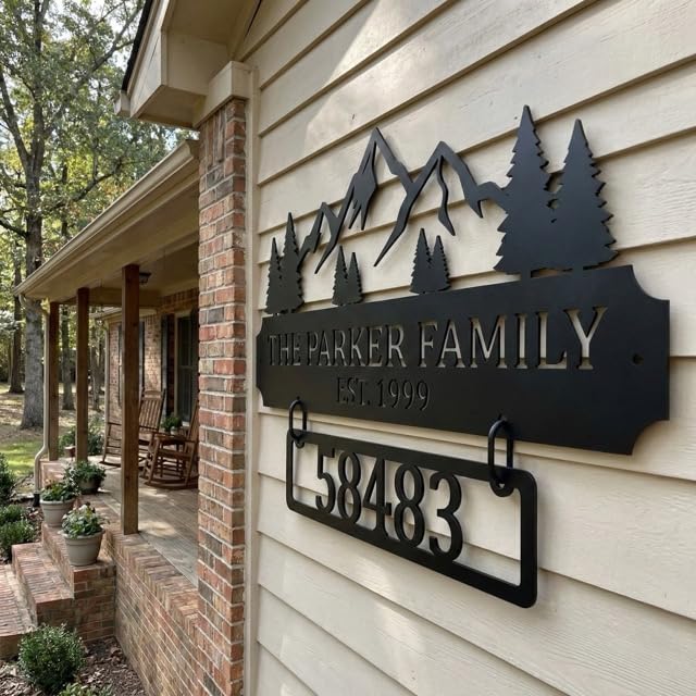 Personalized Metal Family Address Sign - Outdoor Wall Art | Aydan's Unique Finds