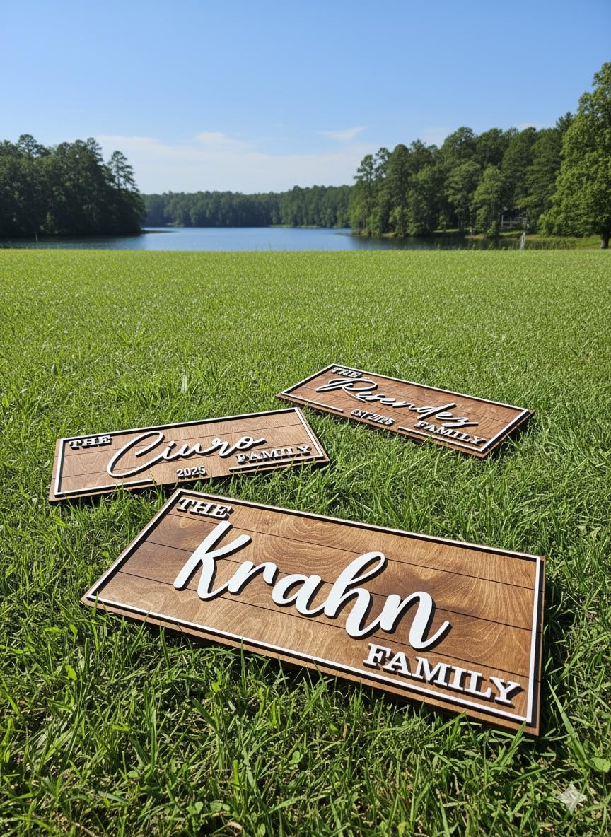 Personalized Family Name Sign - Art Deco Wood Wall Decor | Aydan's Unique Finds