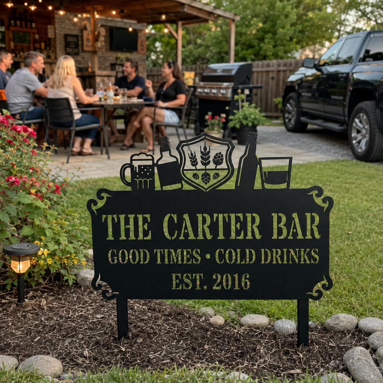 Home Bar Metal Address Sign