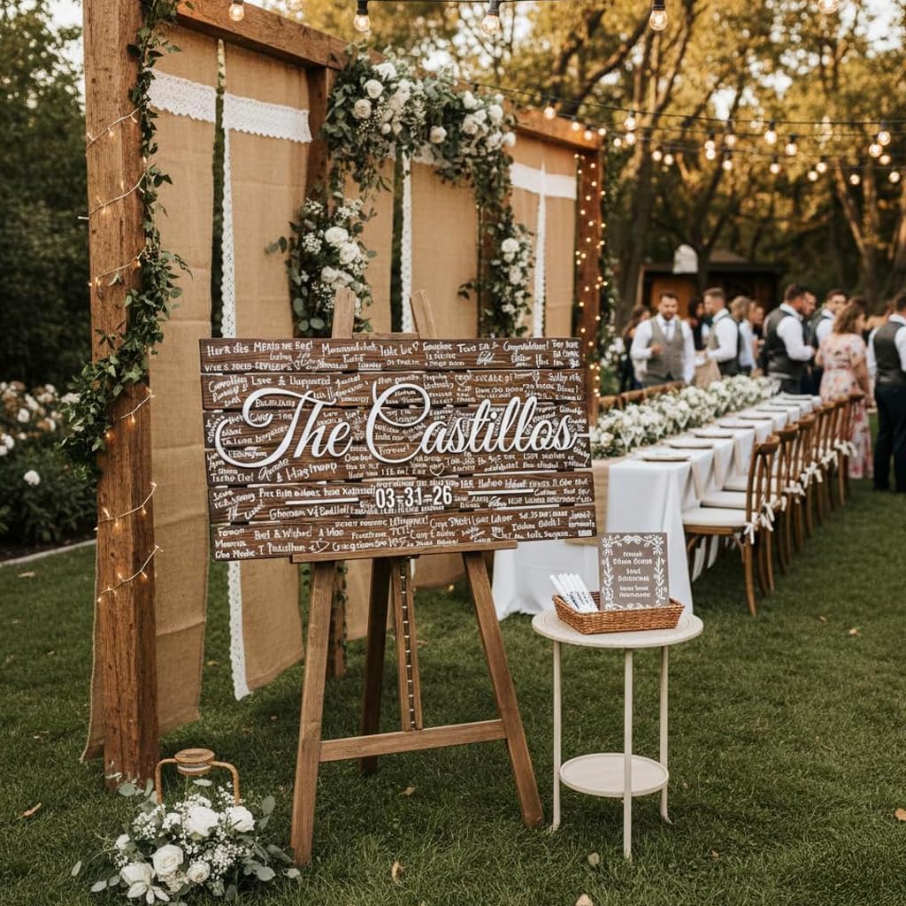 Personalized Wedding Guestbook Sign - Wooden Keepsake | Aydan's Unique Finds