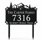 Mountain Cabin Metal Address Sign