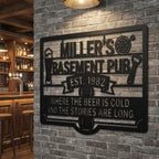 Customizable Metal Bar Sign - Powder-Coated Wall Art