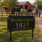 Horse Ranch Metal Address Sign