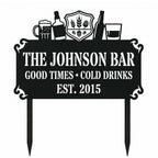 Home Bar Metal Address Sign