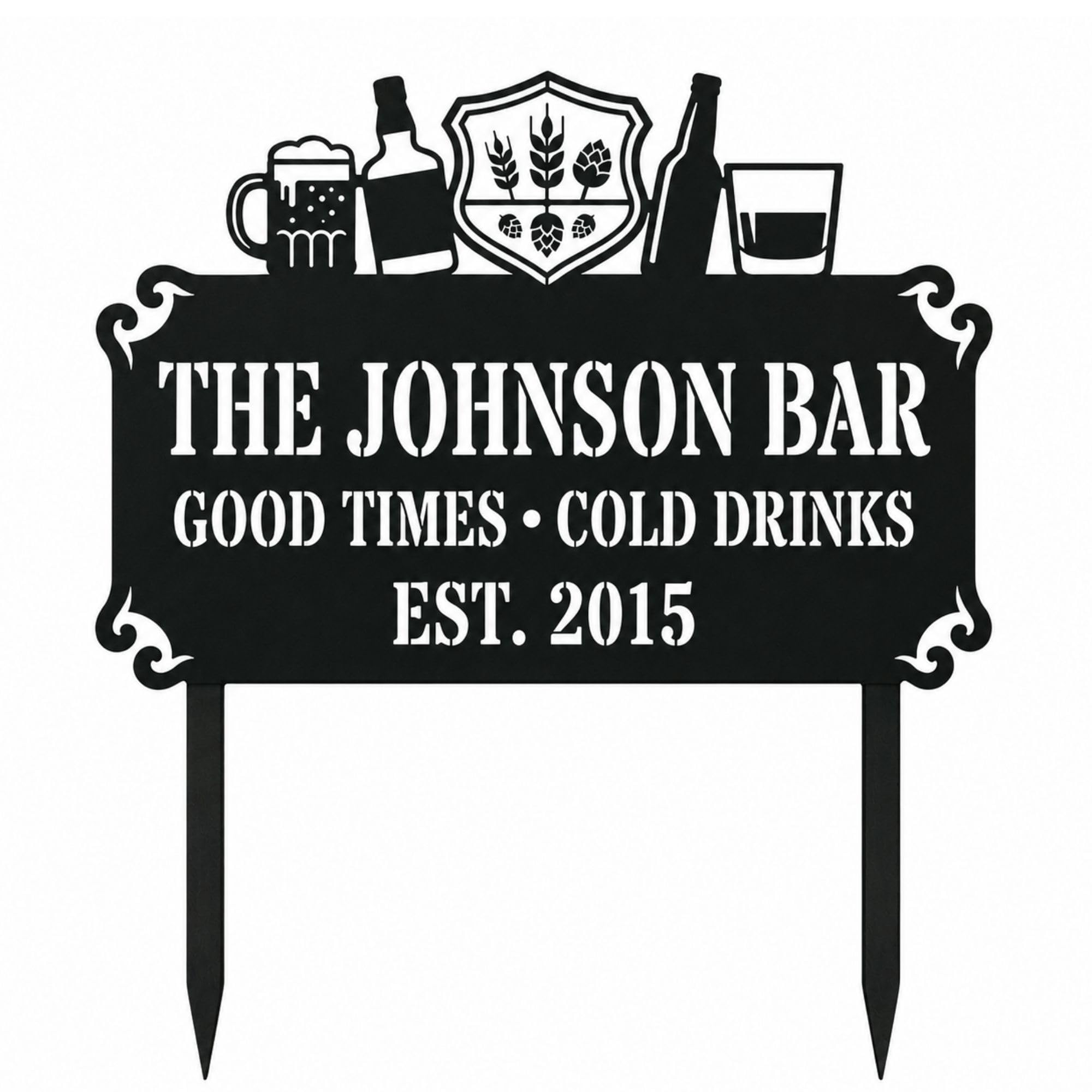 Home Bar Metal Address Sign