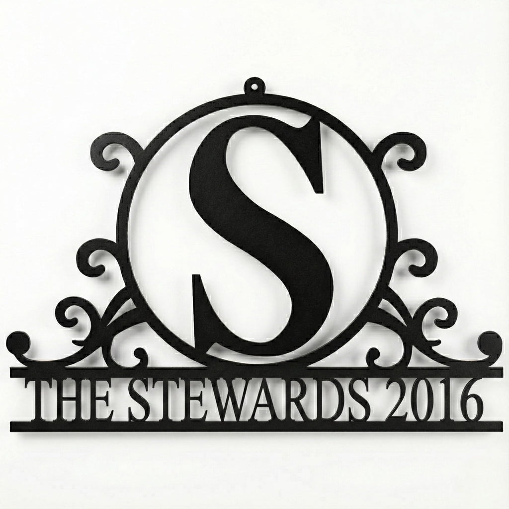 Custom Metal Monogram Family Name Sign - Modern Wall Art | Aydan's Unique Finds
