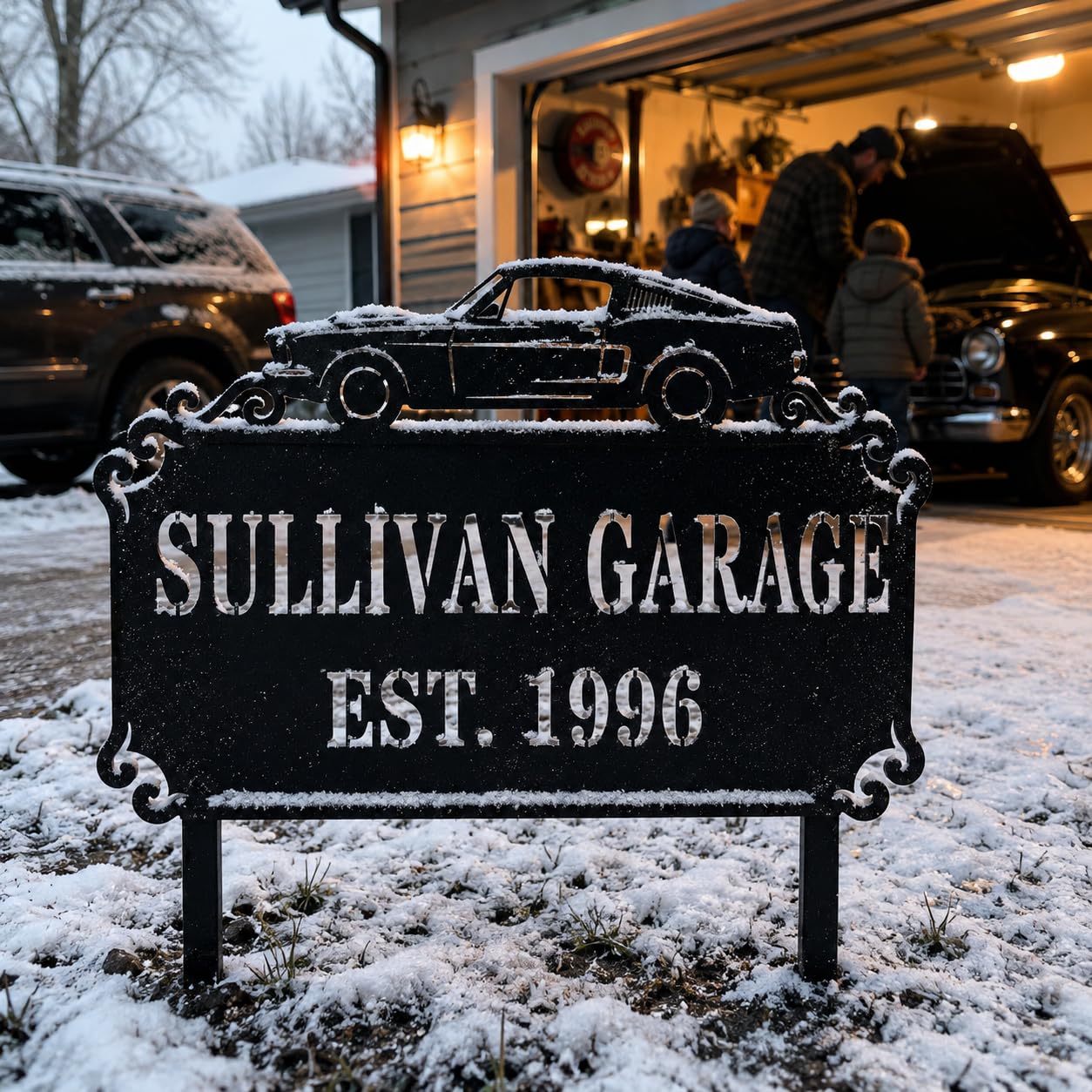 Garage Metal Address Sign