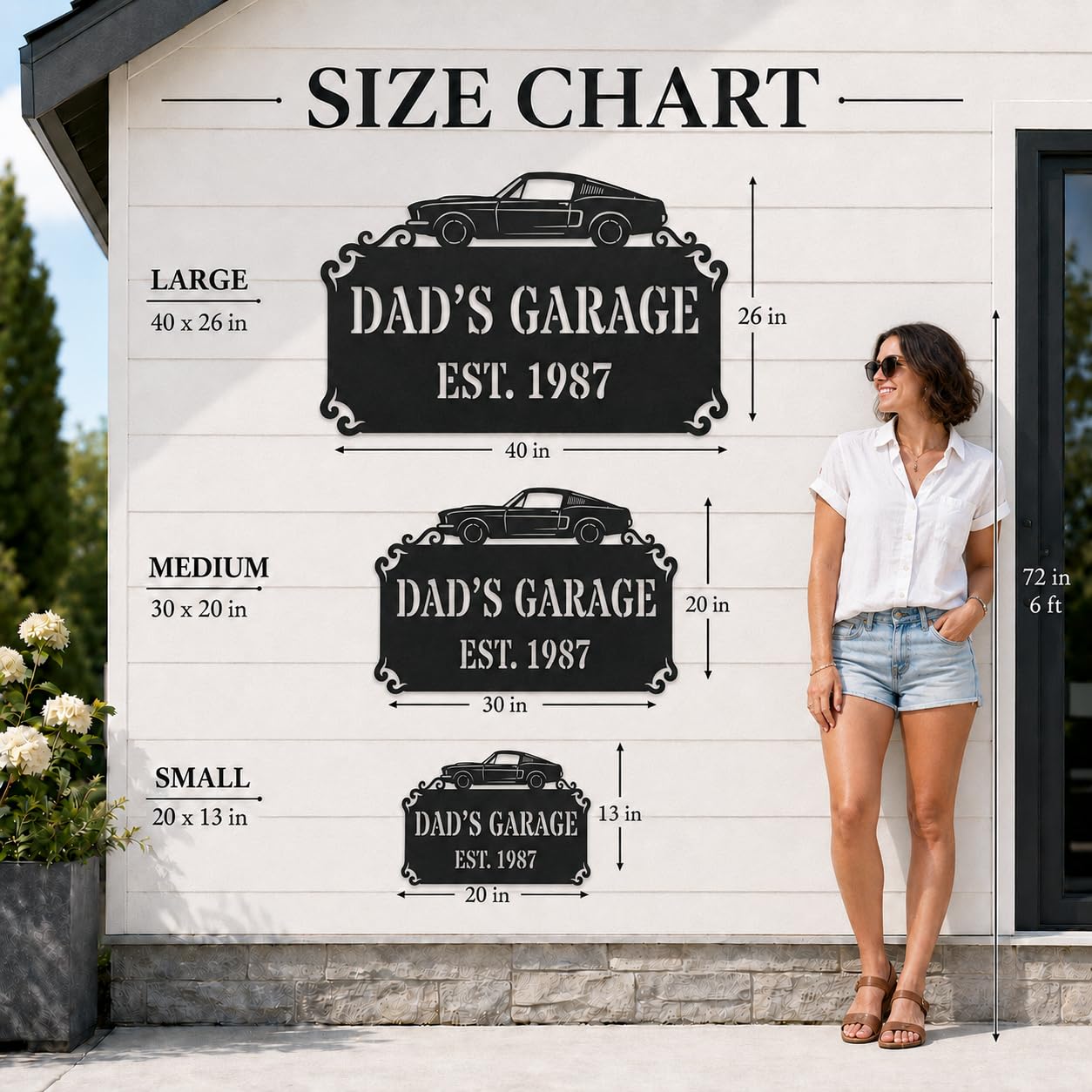 Garage Metal Address Sign