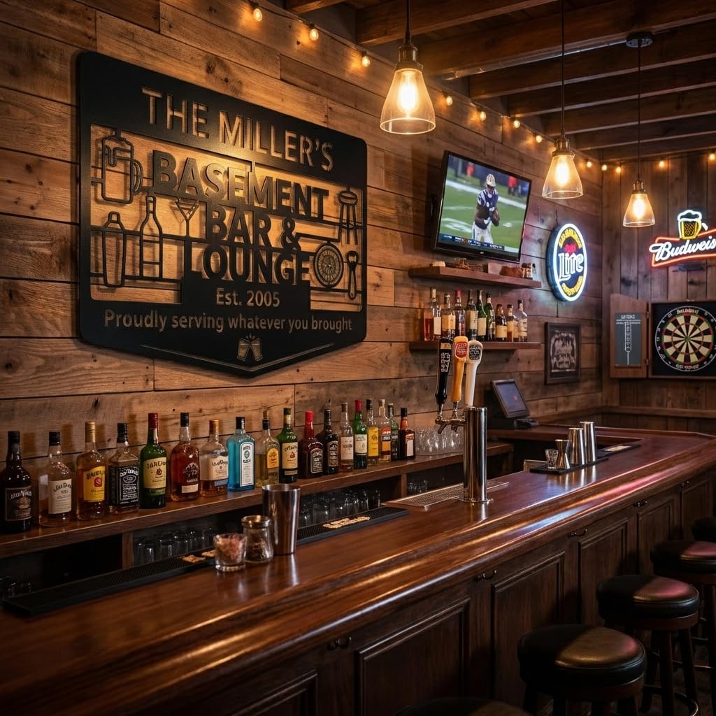 Customizable Metal Bar Sign - Powder-Coated Wall Art | Aydan's Unique Finds