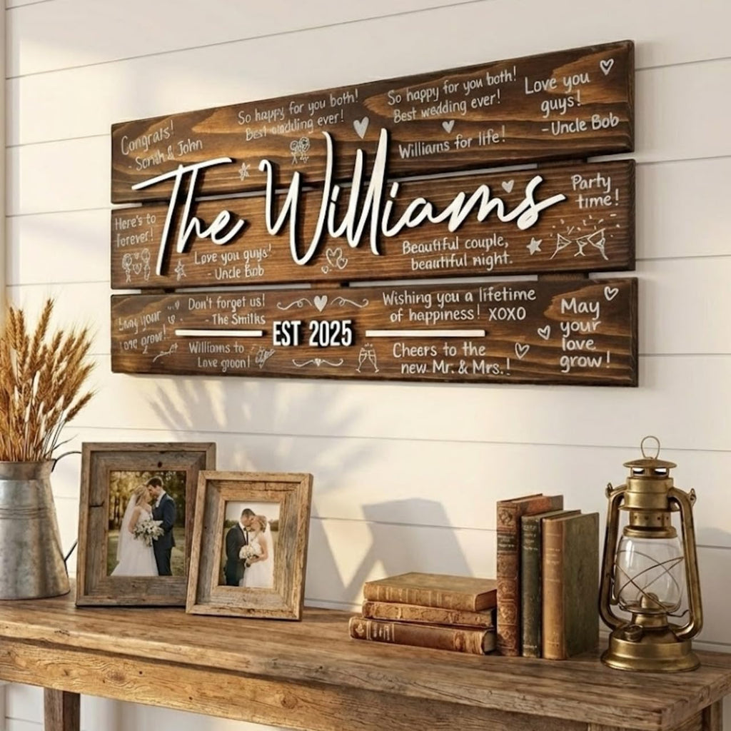 Personalized Wedding Guestbook Sign - Wooden Keepsake | Aydan's Unique Finds
