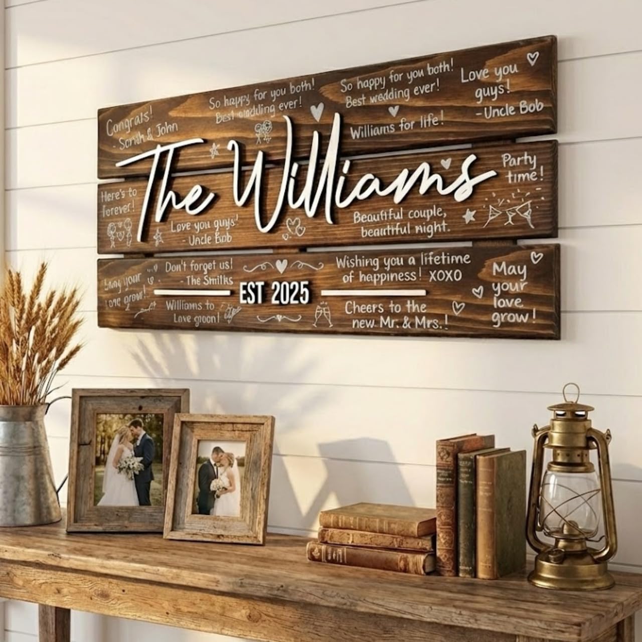 Personalized Wedding Guestbook Sign - Wooden Keepsake | Aydan's Unique Finds
