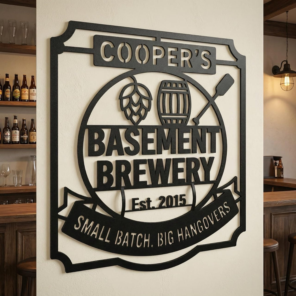 Customizable Metal Bar Sign - Powder-Coated Wall Art | Aydan's Unique Finds