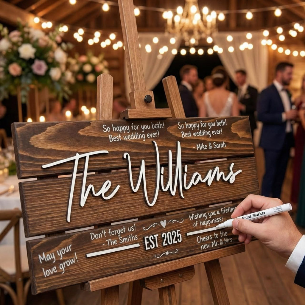 Personalized Wedding Guestbook Sign - Wooden Keepsake | Aydan's Unique Finds