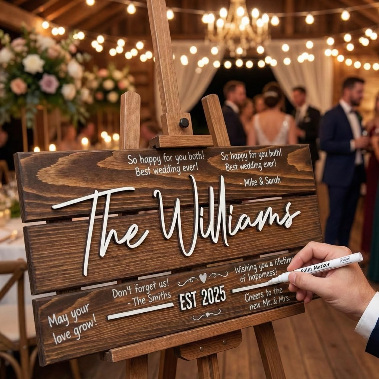 Personalized Wedding Guestbook Sign - Wooden Keepsake | Aydan's Unique Finds