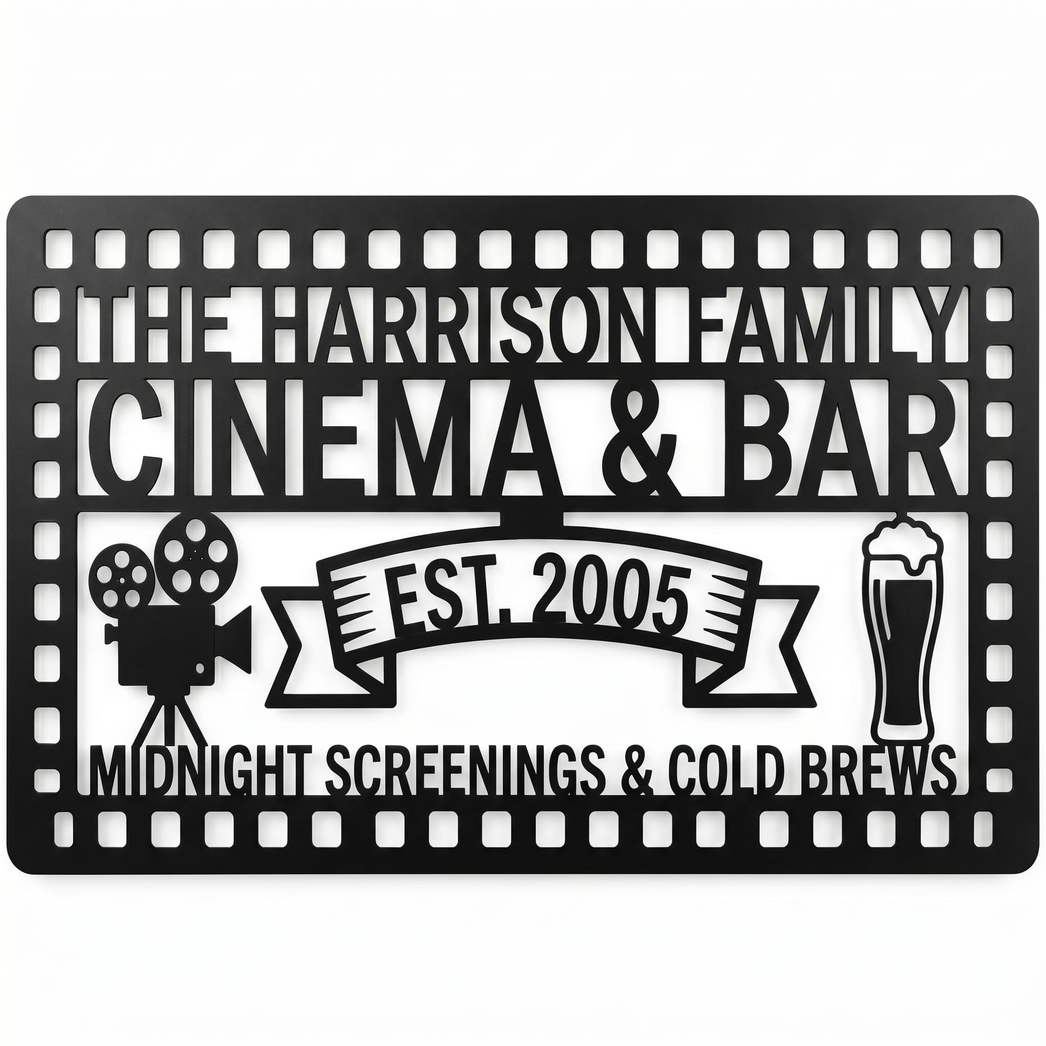 Customizable Metal Bar Sign - Powder-Coated Wall Art