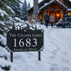Mountain Cabin Metal Address Sign