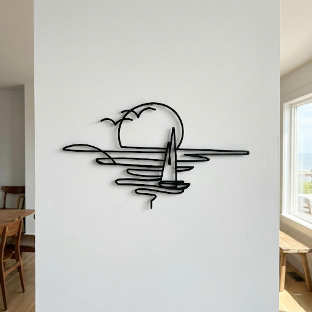 Nature Landscape Metal Wall Art - Mountain & Tree Decor